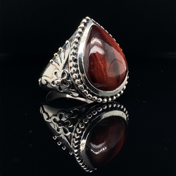 Made in India 925 Dyed Tigers Eye Ring ✨ Size 10 - Picture 1 of 9